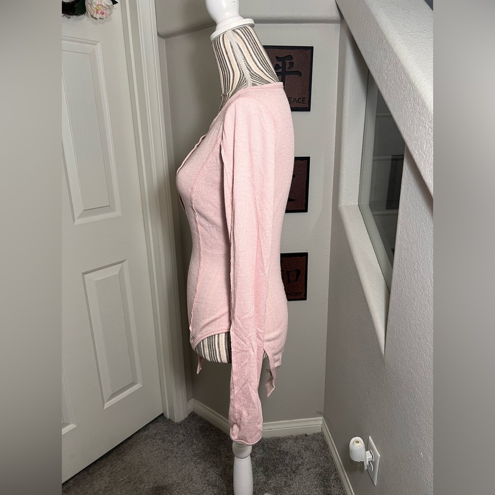 SOLD FREE PEOPLE SLOANE NWT $58 PINK NECTAR LONGSLEEVE BODYSUIT TOP SIZE SMALL - Picture 4 of 10
